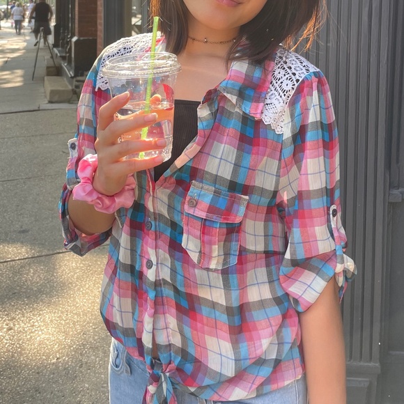 American Rag Cie (Size XL, Good Used Condition, Pink/Blue/White/Black Plaid) - Picture 1 of 9